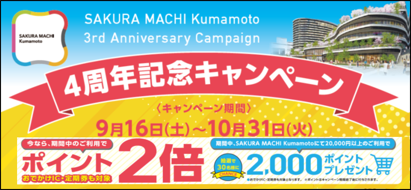 『SAKURA MACHI Kumamoto』4周年記念キャンペーン♪